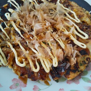 たこ焼き粉で、お好み焼き風♪